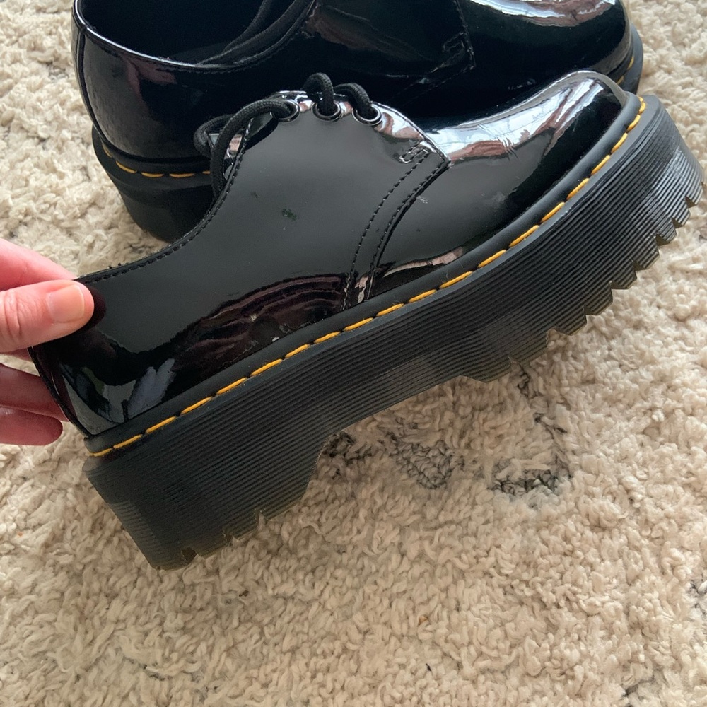 Dr Marten Black Patent Leather Women's platform sole Shoes